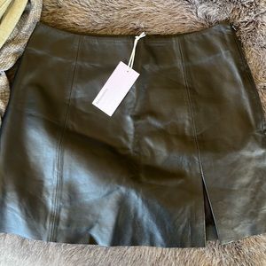 VEDA and reformation leather mini